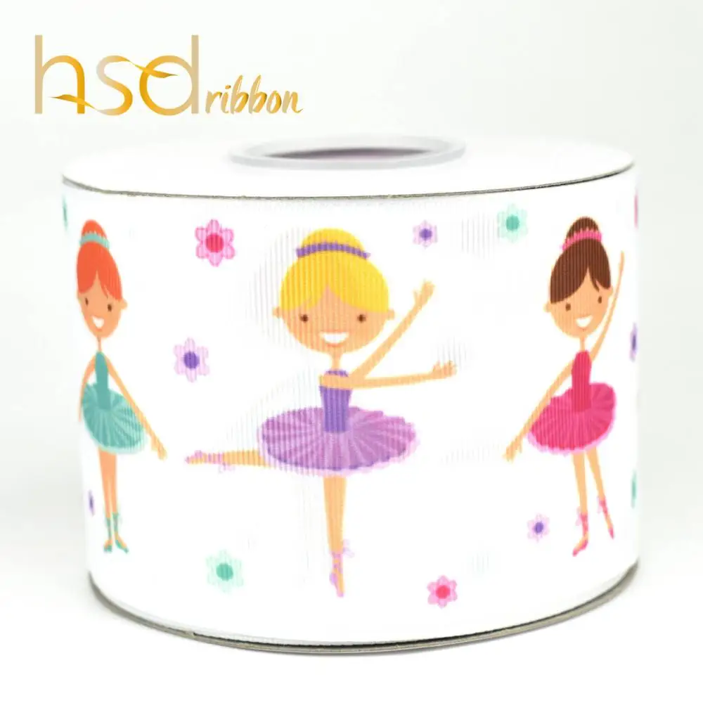HSDCraft 22 мм 25 мм 38 мм 50 мм 75 мм Танцовщица девушка Серия HT на Grosgrain ленты для diy - Цвет: 05