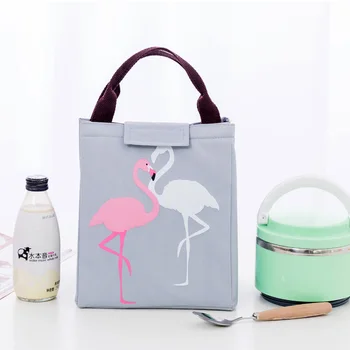 

Flamingo Tote Thermal Bag Black Waterproof Oxford Beach Lunch Bag Picnic Camping Food Storage Bags Women kid Men Cooler Bag