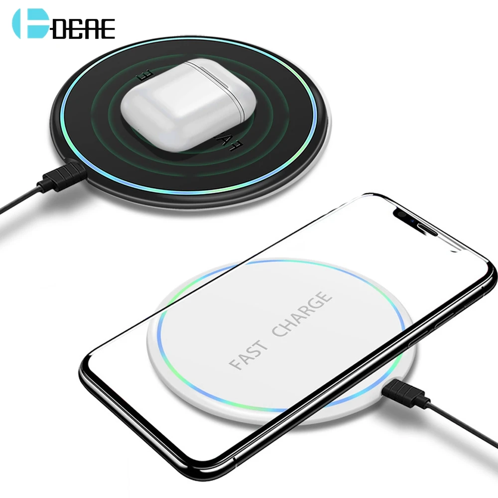 

DCAE Qi Wireless Charger 10W QC 3.0 Phone Fast Charge for iPhone XS XR X 8 Airpods 2 Samsung S10 S9 S8 Note 10 9 8 Charging Pad