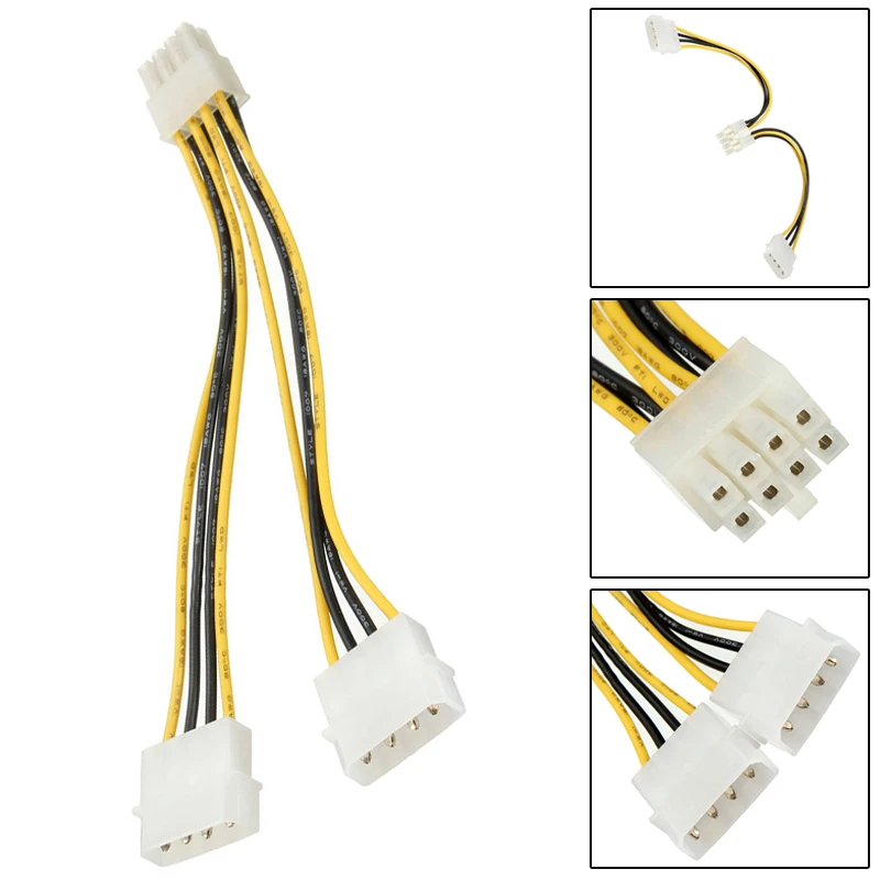 8 контактный двойной 4 шнур питания видеокарты Y образный PCI Express на кабель