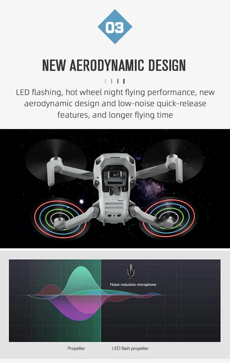 underwater drone camera New Aerooynamic Design Led colours Flash Propellers Low-noise Quick-release Propellers For DJI Mini 2 Accessories best buy drones