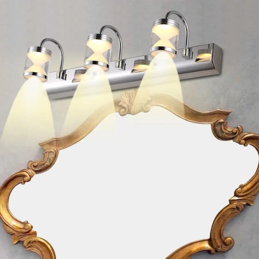 

Modern Bathroom Front Mirror 3LED Light Wall Mounted Makeup Lamp Fixture (Warm White 90-220V) wall lamp industrial