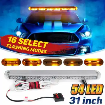 

31" 162W LED 12V 24V Truck Car Strobe Light Light Bar Led Bar Flashing Beacon Light Roof Emergency Warning Lamps 16 Modes