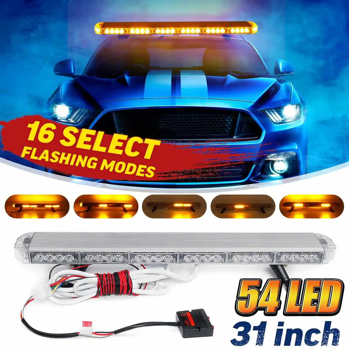 31 \162W Led 12V 24V Vrachtwagen Auto Strobe Light Bar Led Bar Zwaailicht Licht Dak emergency Waarschuwingslampje Lampen 16 Modi 31 \162W Led 12V 24V Vrachtwagen Auto Strobe Light Bar Led Bar Zwaailicht Licht Dak emergency Waarschuwingslampje Lampen 16 Modi