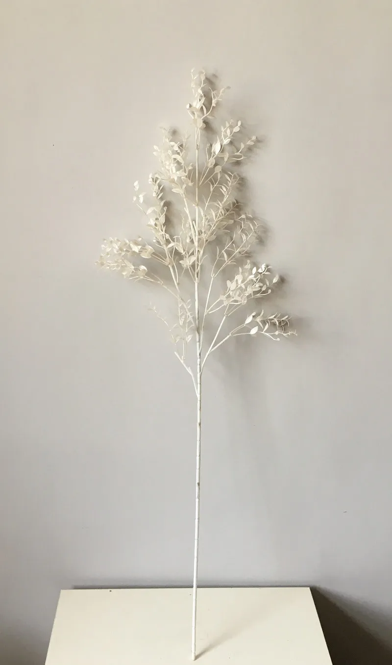 100 см белый круглый лист Серебряная ракушка лист большой размер поддельные листья искусственные украшения для дома