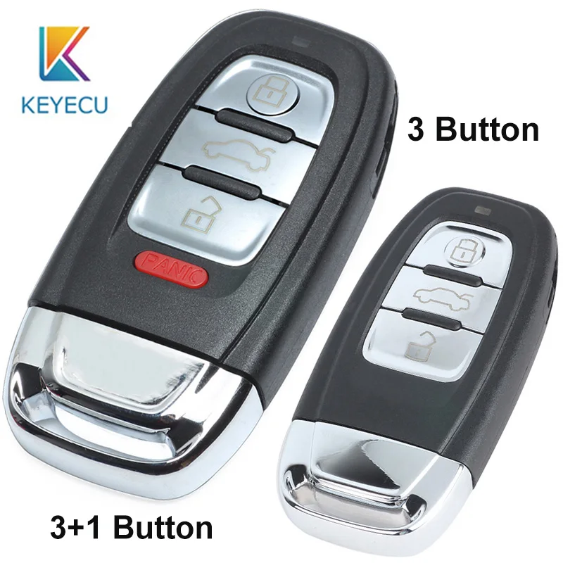 KEYECU 3/3+ 1/4 кнопки для Audi A3 A4 A5 A6 A8 Quattro Q5 Q7 A6 A8 Замена интеллектуальный пульт дистанционного управления для автомобильного ключа чехол Fob