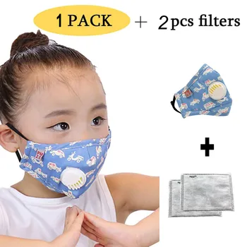 

Children/Adult Face masker Kid Cotton Mouch masken Reusable Cartoon Dustproof PM2.5 Respirator Cover maska 1PC Maske+2PC Filter
