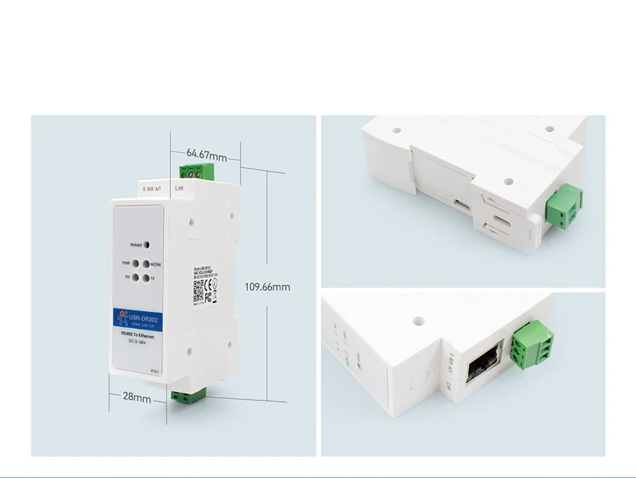 DIN-rail RS485 serial to Ethernet converter can identity Heartbeat Packet