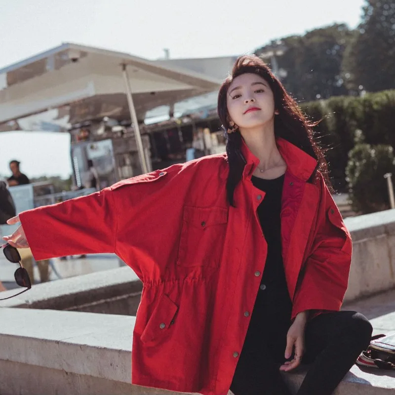 Женский Короткий плащ на молнии с воротником-стойкой и рукавом «летучая мышь» для фотосессии в стиле Харадзюку