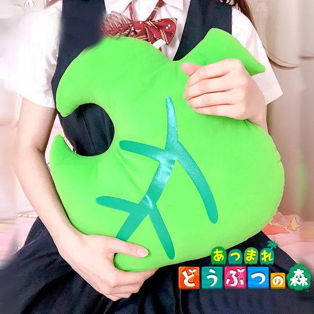 Game Animal Crossed Töltött Vicces Zöld Levél Plüss Baba Gyerekek Dobja A Párnát Gyerekeknek. - Image 5