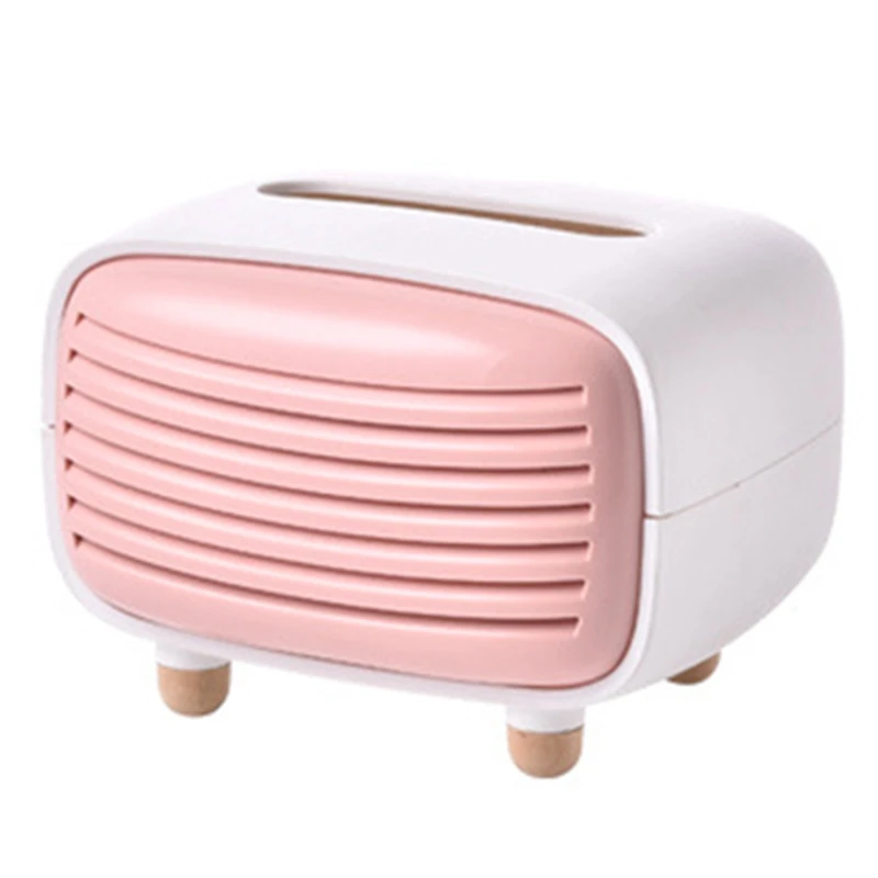 Creative Radio Tissue Box Candy Color Napkin Holder Organizer Paper Towel Dispenser Container for Bathroom Car Office Home Decor