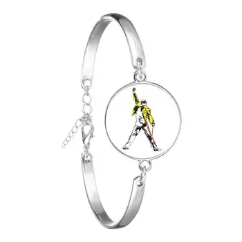 

Freddie Mercury Glass Cabochon Bracelet Jewelry Accessories For Men Women Chain Bangle Gift