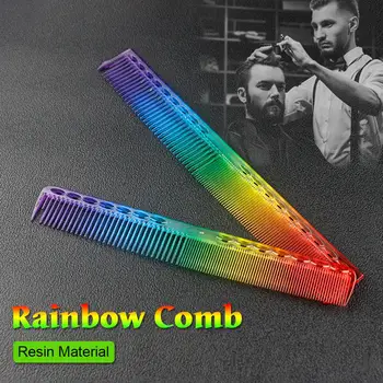 

Barber Shop Hair Cut Comb Hairdressing Hair Cutting Rainbow Comb Resin Anti-static Tangles Comb Hair Care Styling Tools G1031