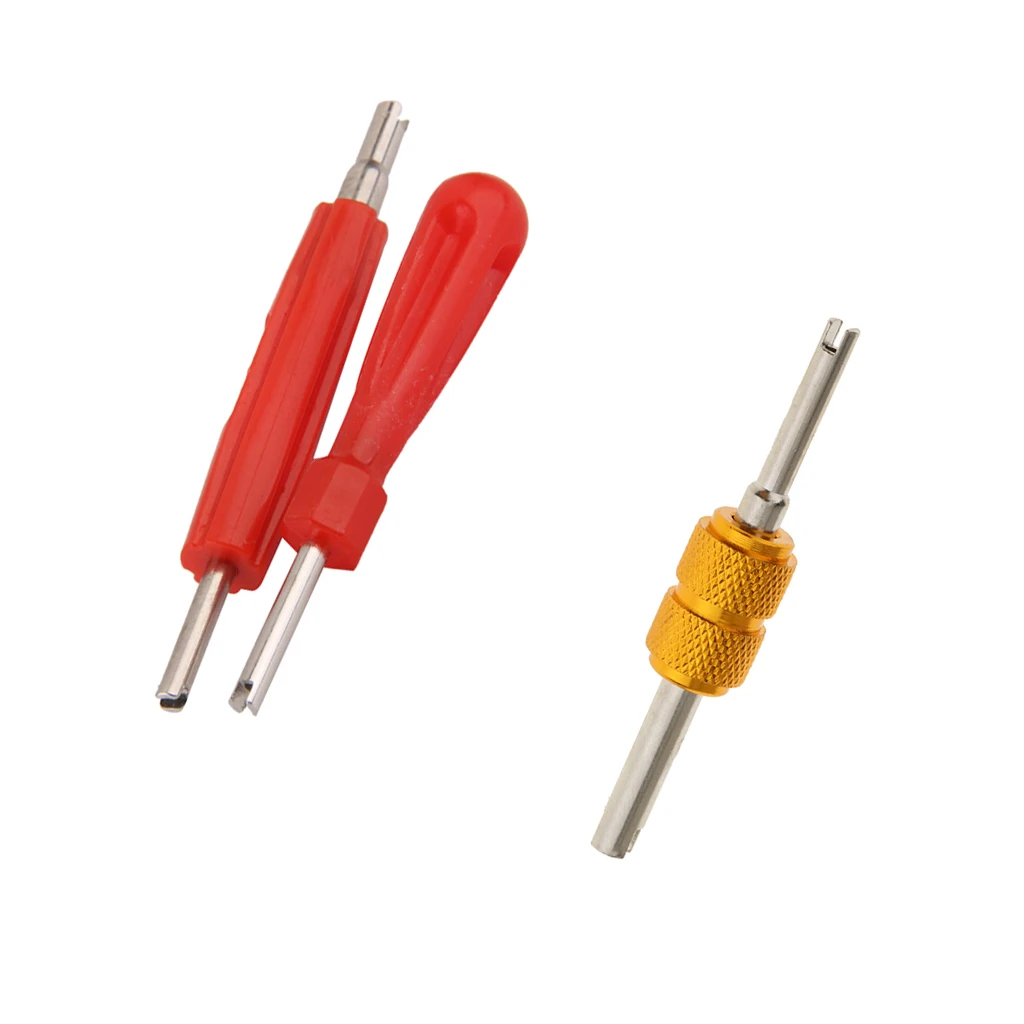 3 Pieces Dual Head Car Truck Tire Valve Stem Core Remover Repair Tool - Gold
