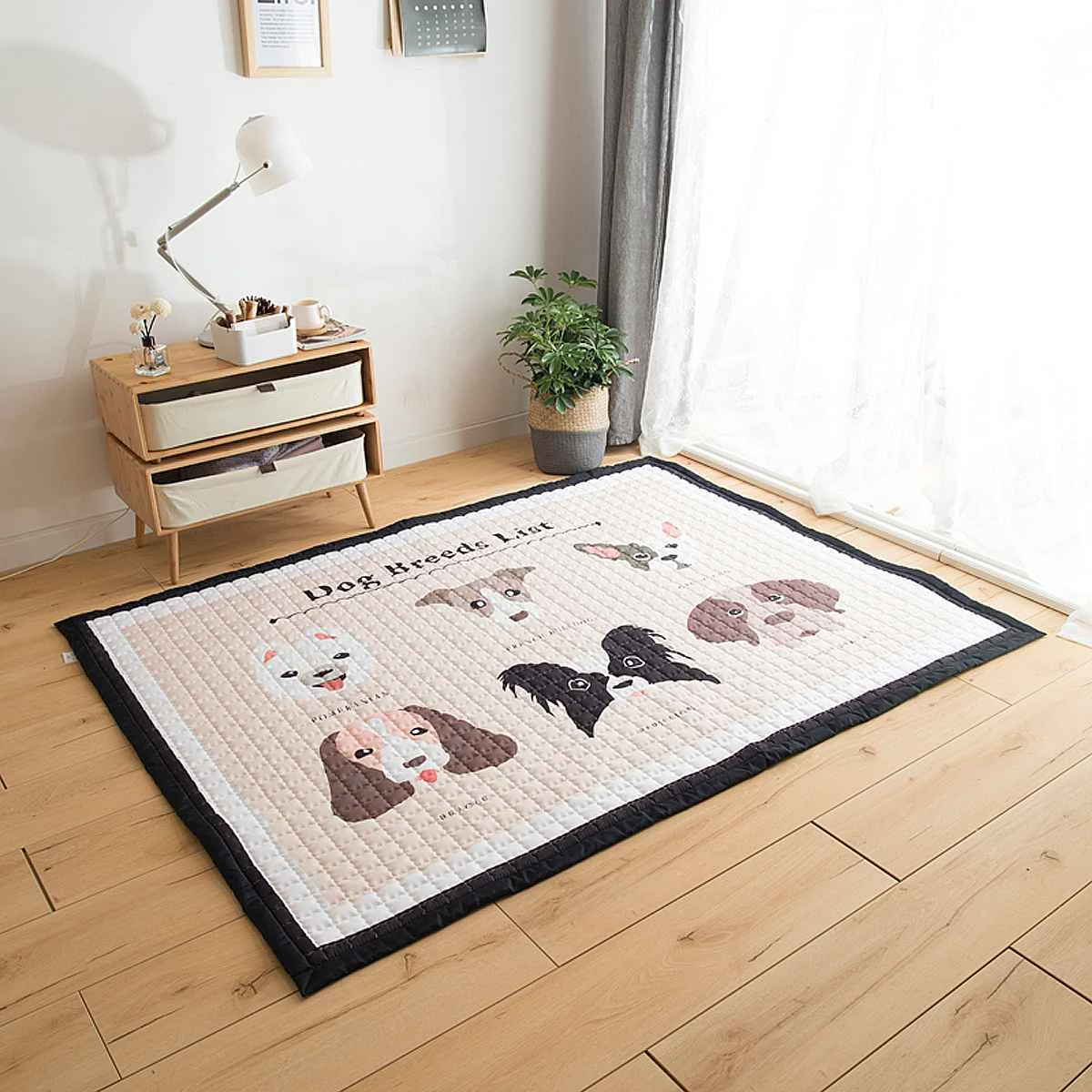 145*195 см домашний декор большой ковер собака животные мультфильм игровой коврик нескользящее ацетатное волокно хлопок пол ковер для ванной/гостиной
