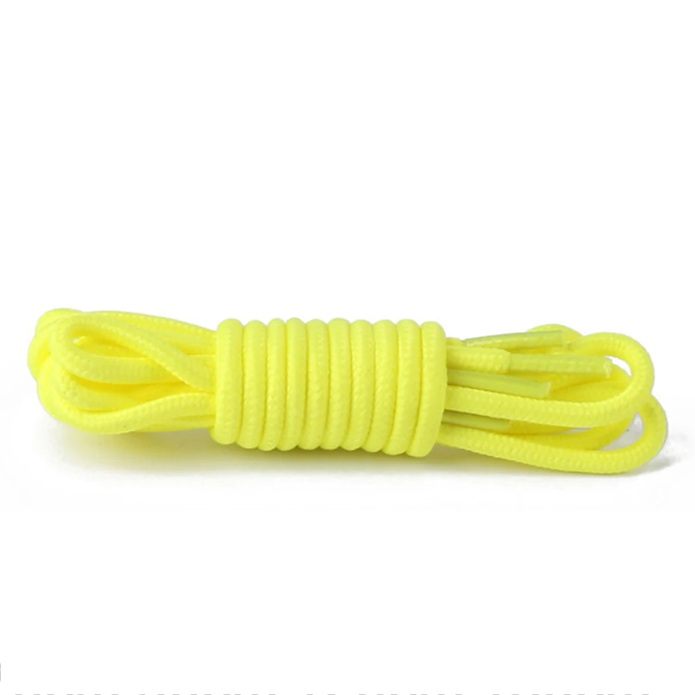 light yellow 1 пара круглых однотонных шнурков, высокое качество, Полиэстеровые шнурки, классические круглые шнурки для кроссовок, ботинок, шнурков - Цвет: light yellow