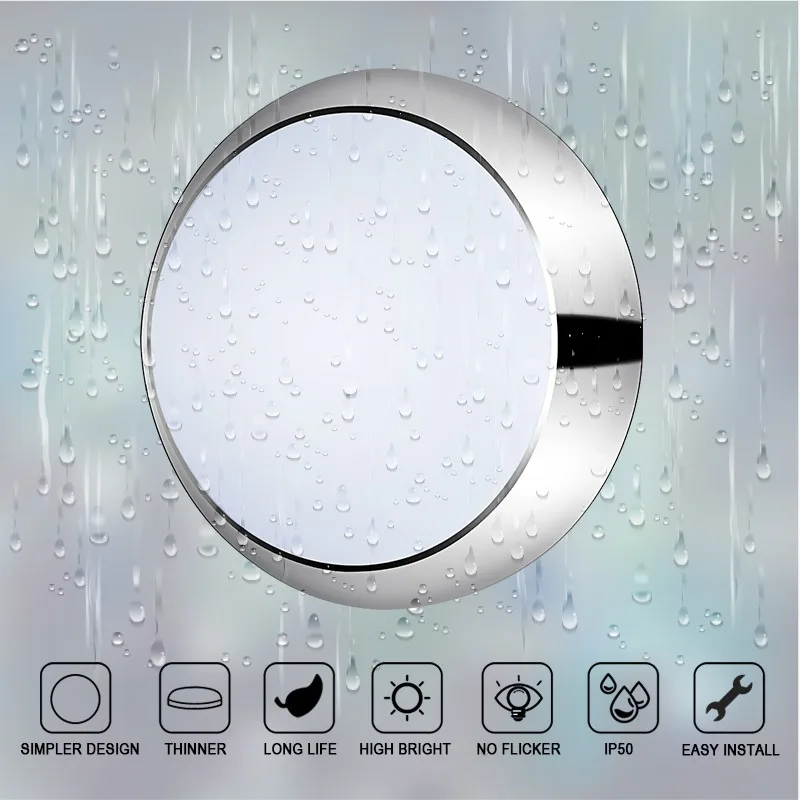 Led Ceiling Lights Waterproof IP44 Dimmable Neutral light 38W AC 220V Fixture Bathroom Ceiling lamp for Bedroom Livingroom 4 Led Ceiling Lights Waterproof IP44 Dimmable Neutral light 38W AC 220V Fixture Bathroom Ceiling lamp for Bedroom Livingroom 4