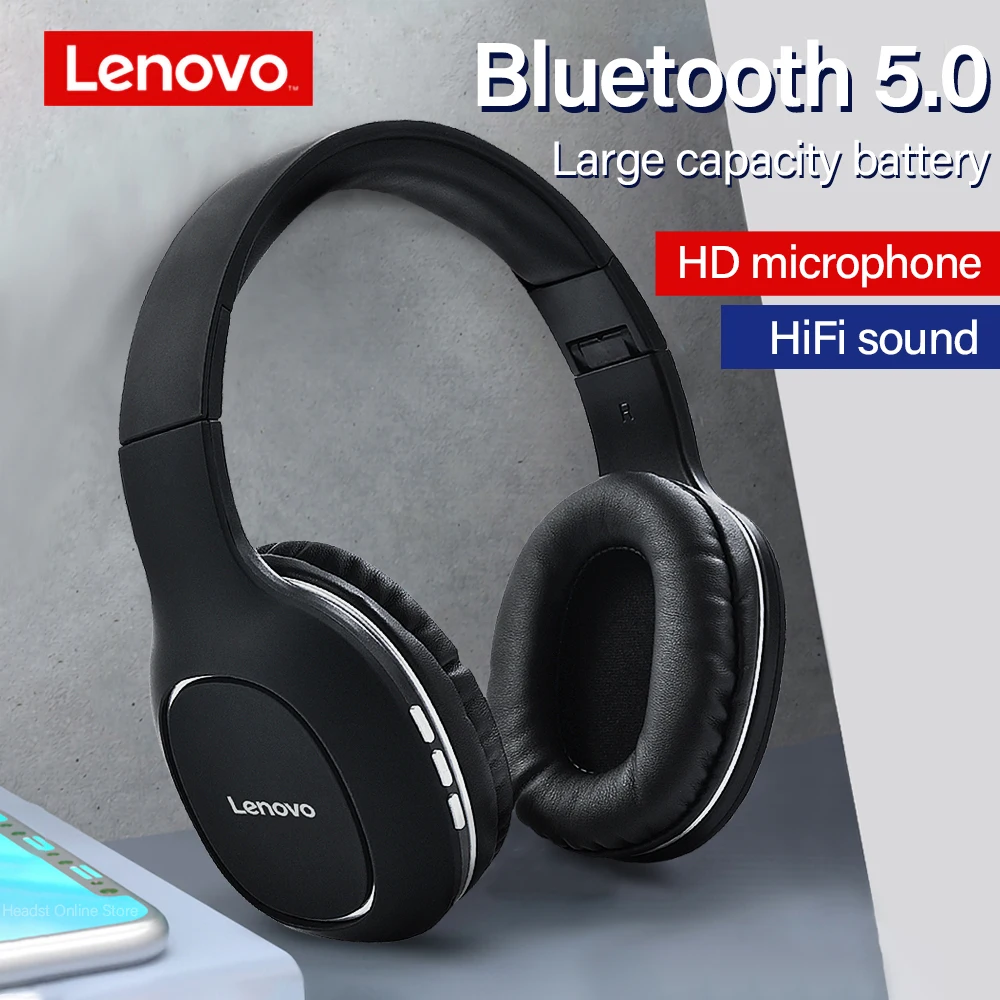 Беспроводные Hi-Fi стереонаушники Lenovo с микрофоном и поддержкой Bluetooth | Электроника