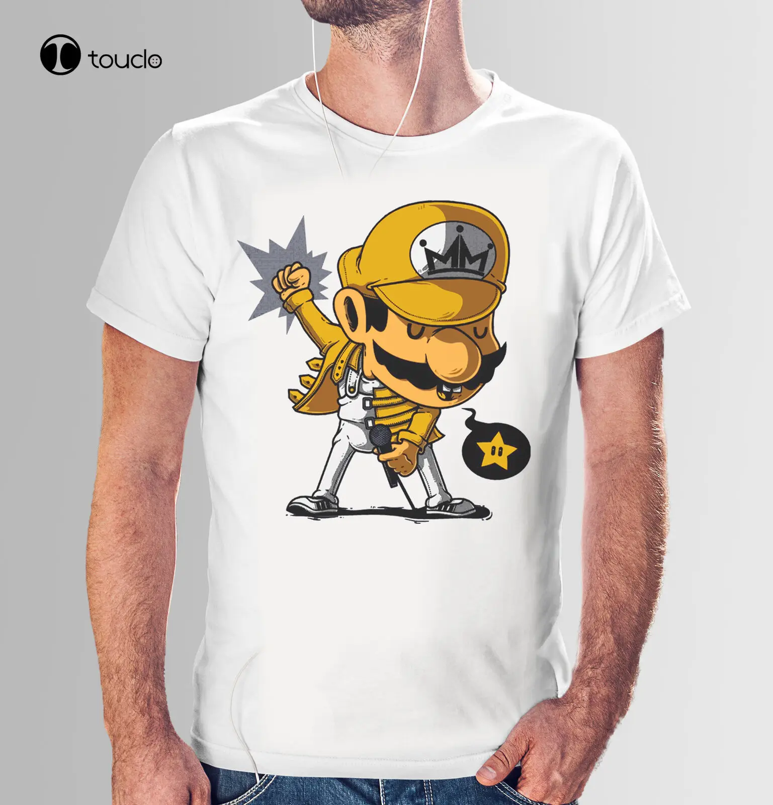 As Freddy Mercury Pose Funny Queen Band White T-Shirt Bohemian Rhapsody