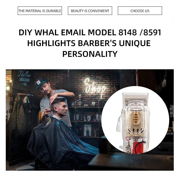 8Pcs/Set Electric Clipper Shell Set For WAHL 8148/8591 ABS 8 Style DIY Modification Shell Barber Electric Clipper Cover G0811