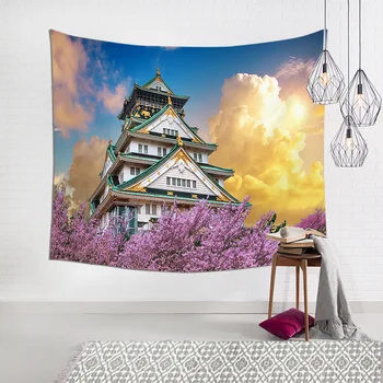 

Digital Printing Japanese Cherry Tree Scenery Snow Mountain Series Tapestry Home Decoration Wall Hanging Cloth