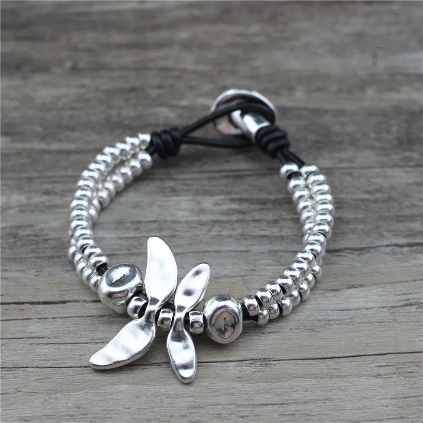 Fashion Jewelry Designer Accessory Friend Charm Genuine Leather braclets bracelet jewelry Wristband Rope Chain Gift LOW0839LB