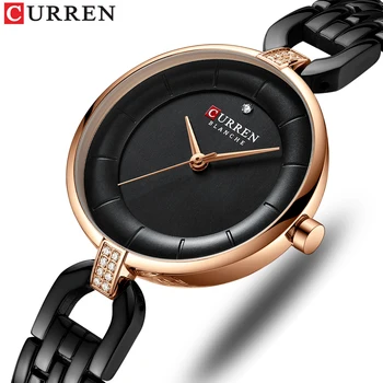 

CURREN Quartz Women Luxury Rhinestone Clock Woman Gift Charming Ladies Stainless Steel Bracelet Women Wristwatch Montre femme