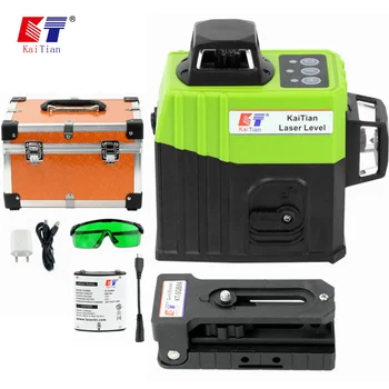 

KaiTian 8 Line Laser Self-Leveling 532nm Cross Vertical&Horizontal Green 360 Lasers Magnet Bracket Line Level Construction Tools