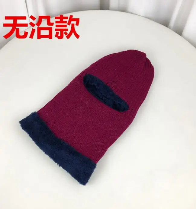 JIAYU01 Женская шерстяная вязаная маска для шеи, шапка, зимние теплые вязаные шапки для мужчин и женщин, зимние шапки Skullies, вязаные шапки хедж - Цвет: red