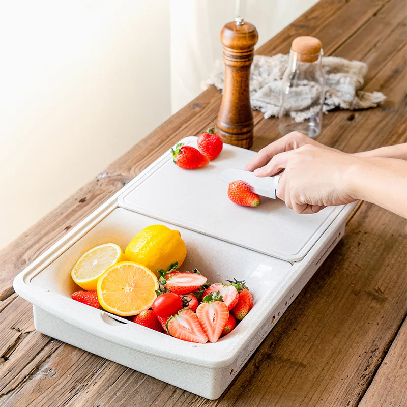 

Chopping Blocks With Wash Basket Multilfuction Cutting Board Kitchen Plastic Large Cutting Board Washable Camping Chopping