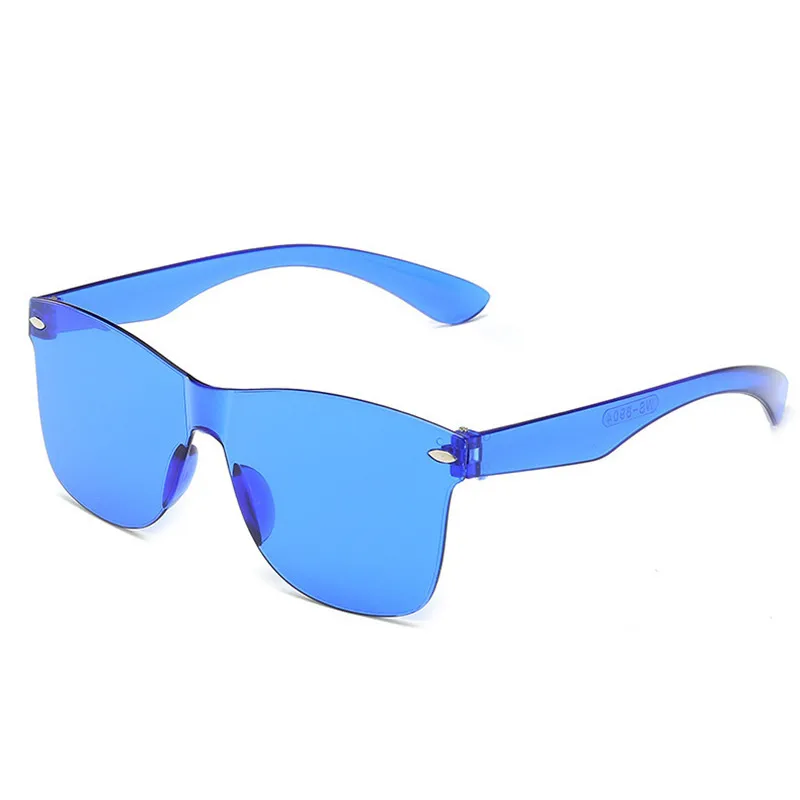 LeonLion цельные солнцезащитные очки кошачий глаз женские/мужские градиентные линзы Ретро зеркальные безободковые солнцезащитные очки винтажные дорожные очки UV400 - Цвет линз: Blue