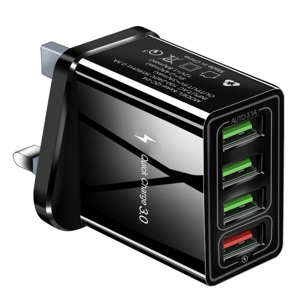 QC3.0 быстрое зарядное устройство 4 usb порта концентратор настенное адаптер питания