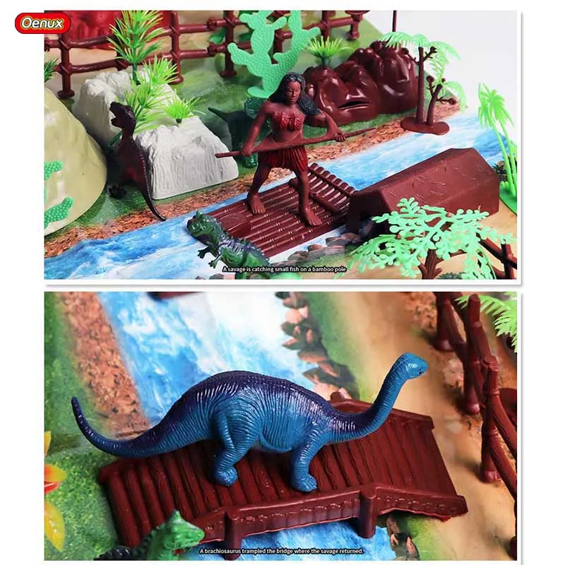 Oenux 110 шт./компл. юрские фигурки динозавров игрушечный динозавр мировой парк сцены Т-Рекс Птерозавр фигурки для детей подарок