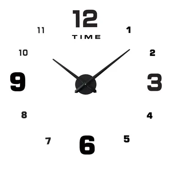 

Creative Silence Wall Clock 3D DIY Acrylic Mirror Sticker Wall clock For Home Decoration