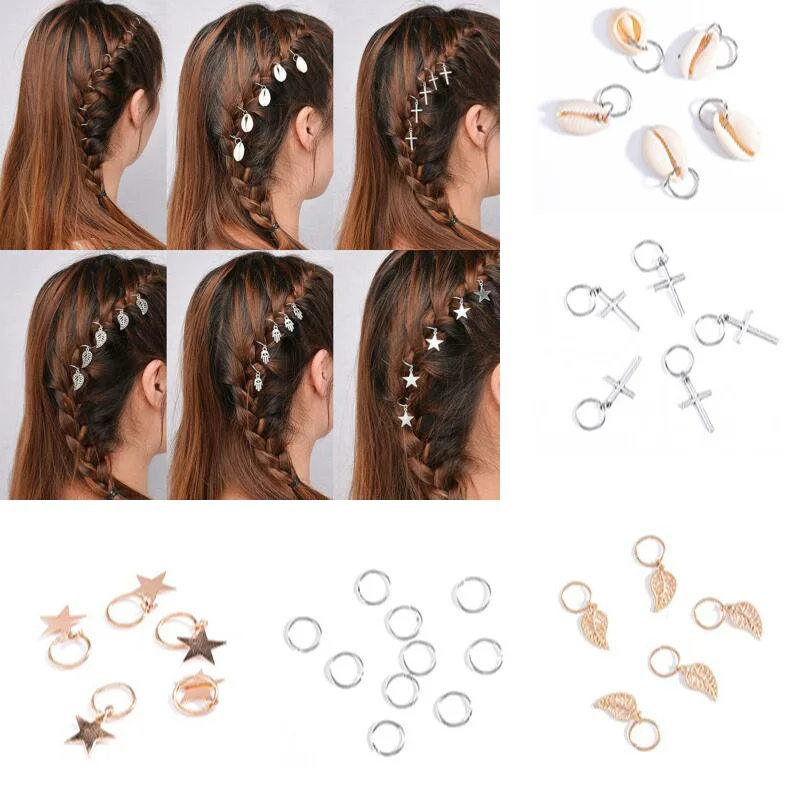 Twist Braid Hair Ornament For Women Charming Alloy Circle Hoop Personality Braid Pendant Hair Accessories