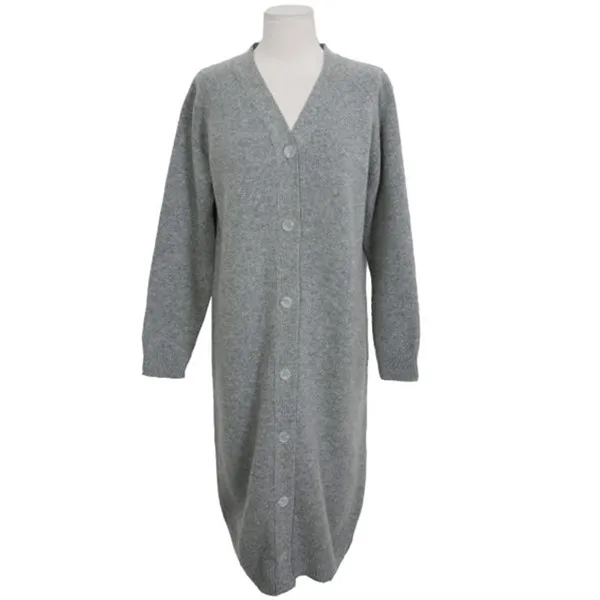 light gray RUGOD корейский кашемировый длинный кардиган женский элегантный однослойный однотонный Повседневный пальто женский модный вязаный свитер осень-зима - Цвет: light gray