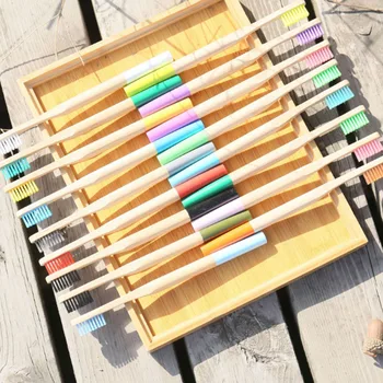 

Pure Bamboo Toothbrush Nylon Oral Cleaning Brush Gentle Charcoal Bristle Teeth Tool