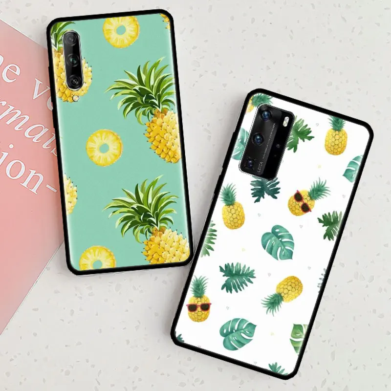 Летний чехол для Huawei P20 P40 Lite E P30 Pro P10 P Smart Z Plus Черный силиконовый телефона
