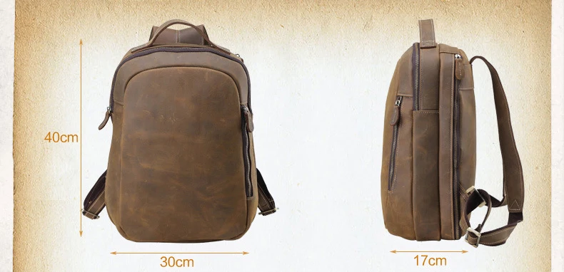 Luufan, Винтажный Мужской рюкзак для ноутбука из натуральной кожи, Crazy Horse, кожаный рюкзак для путешествий, сумка для компьютера, мужская сумка 40 см