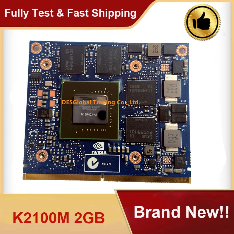 

Original K2100 K2100M 2GB N15P-Q3-A1 DDR5 VGA Video Graphics Card GPU For Dell M4700 M4800 Working Perfectly Fast Shipping