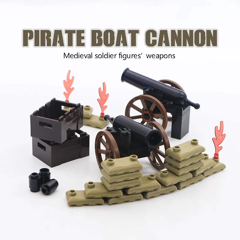 Военное оружие Cannon строительные блоки средневековый Viking пламени солдат Запчасти