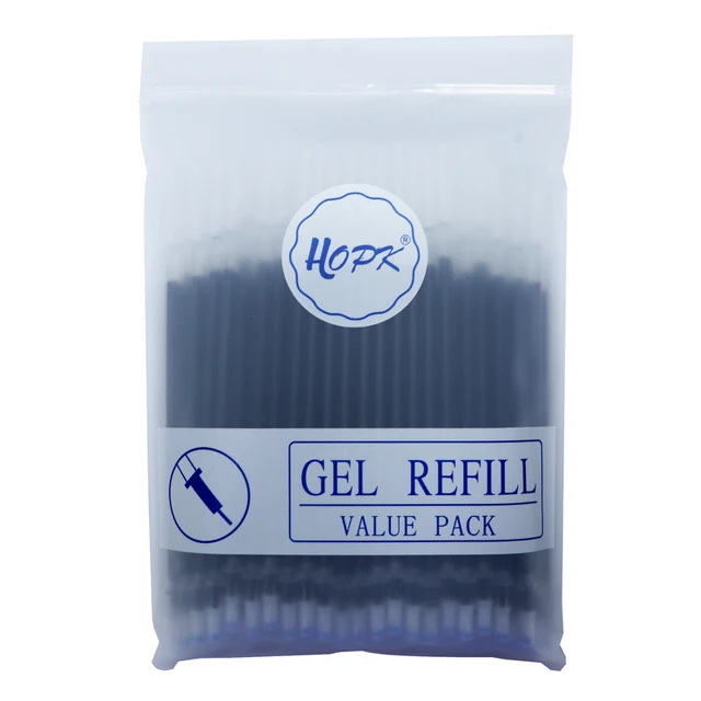 100Pcs/Lot Office Gel Pen Refill Set 0.5mm/0.38mm Blue Black Red ink Rod Bullet/Needle Tip Pen Refill School Writing Stationery 100Pcs black set