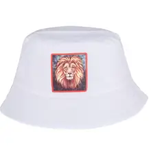 Летние Круглые Женские шляпы с ковшом, мужские хип-хоп рыбацкие шляпы, шапка с кубиком, для мальчиков, Льва, большая Рыбацкая хип-хоп кепка, детская белая шапка с животным принтом s