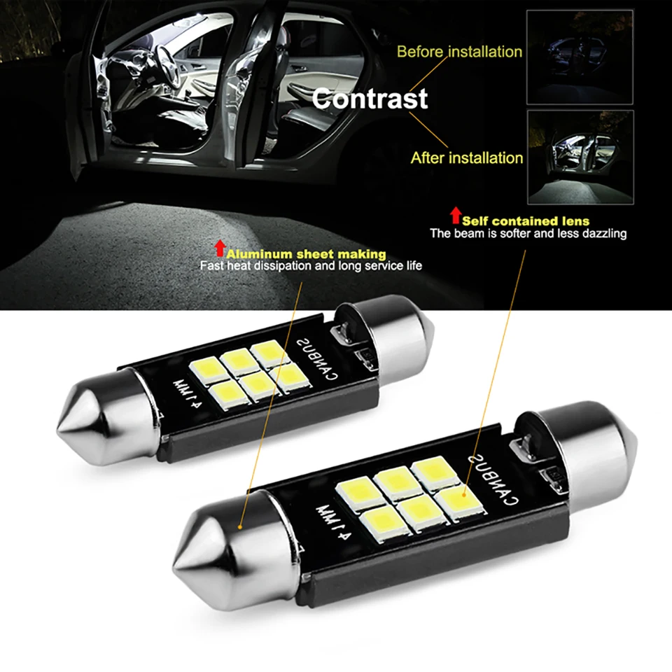 ANMINGPU 2x сигнальная лампа супер яркий C5W Led C10W 31 мм 36 мм/39 мм/41 иллюминационных