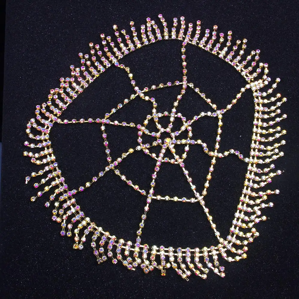  Luxury Rhinestone Forehead Headpiece Tassel Bridal Head Chain for Women Handmade Crystal Hair Piece