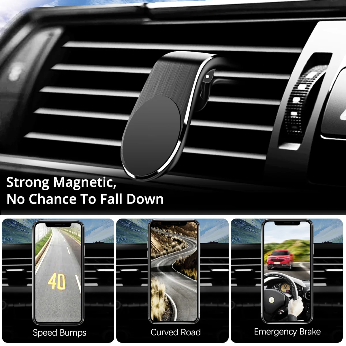 GUUGEI магнитный автомобильный держатель для телефона для Iphone11 Универсальный воздушный выход металлический магнитный навигационный Автомобильный кронштейн вращение на 360 градусов
