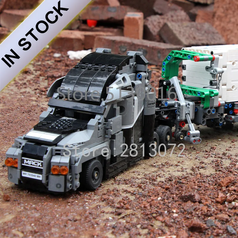 703940 Technic Mark контейнеровоз самосвал MOC 1202 шт. модели строительных блоков совместимы с 20076 42078 42009 20004