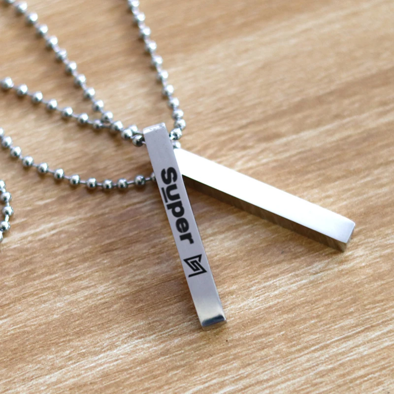 Kpop SuperM Pendant Necklace Round Strand EXO NCT 127 Stainless Steel Necklace Fans Gifts