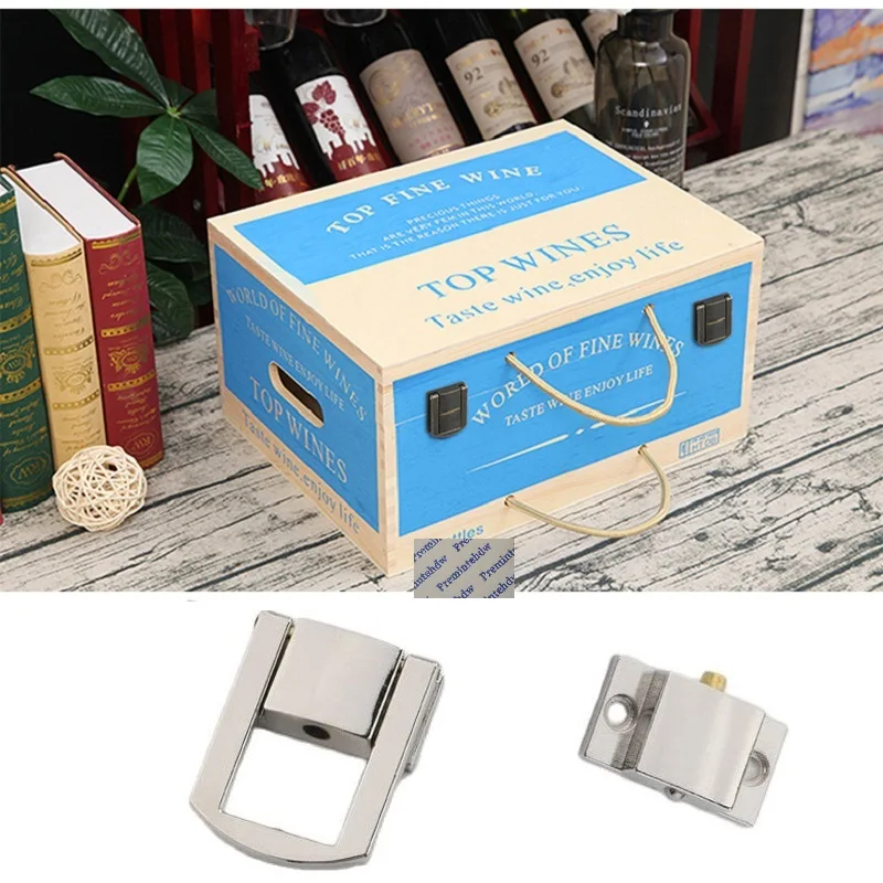 10Pcs Zinc Toggle Catch Hasp Lock With Screws For Suitcase Chest Trunk Jewelry Latch Toolbox Bronze Gold Silver
