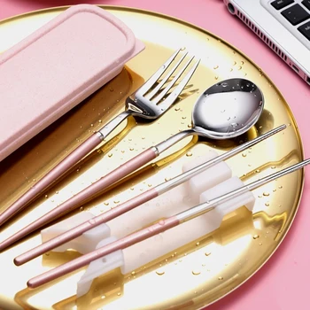 

Tableware set high-end tableware stainless steel tableware tableware spoon tableware set with box Western tableware
